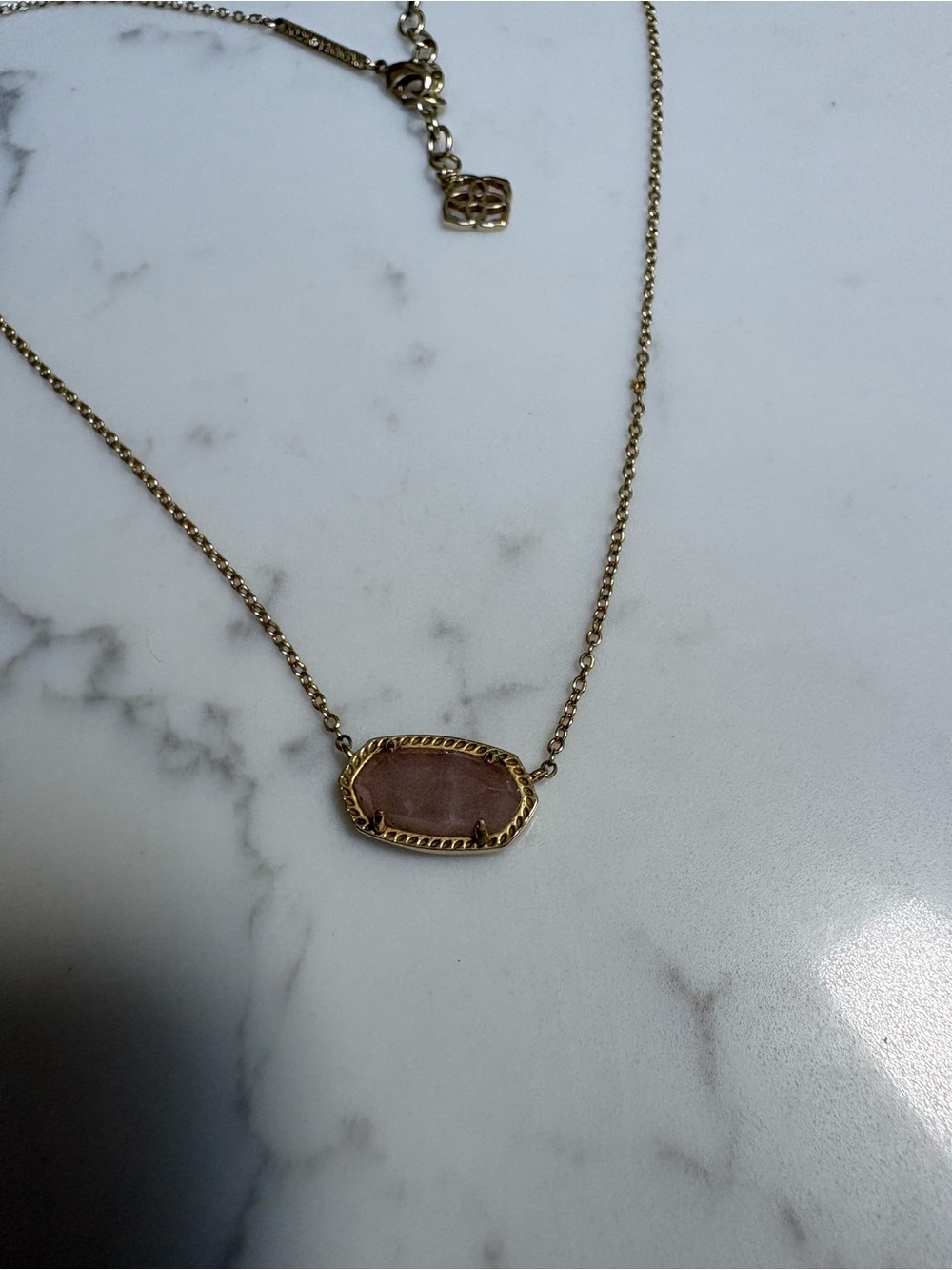 Kendra Scott Necklace with Pink Stone Pendant